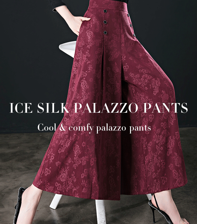 Trending Designable Ice Silk Palazzo Pants Cool & Comfy Palazzo Pants {Buy 1  Get 1 Free}