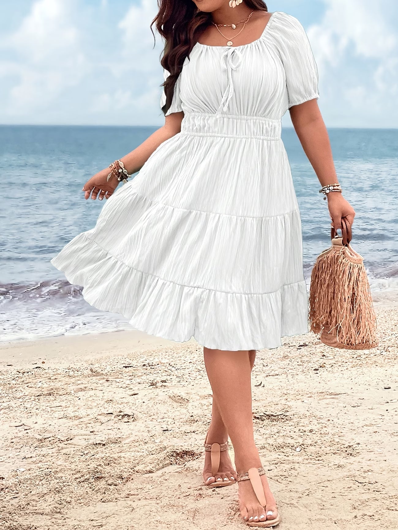 Women’s Plain Daily Short Sleeve SunDress