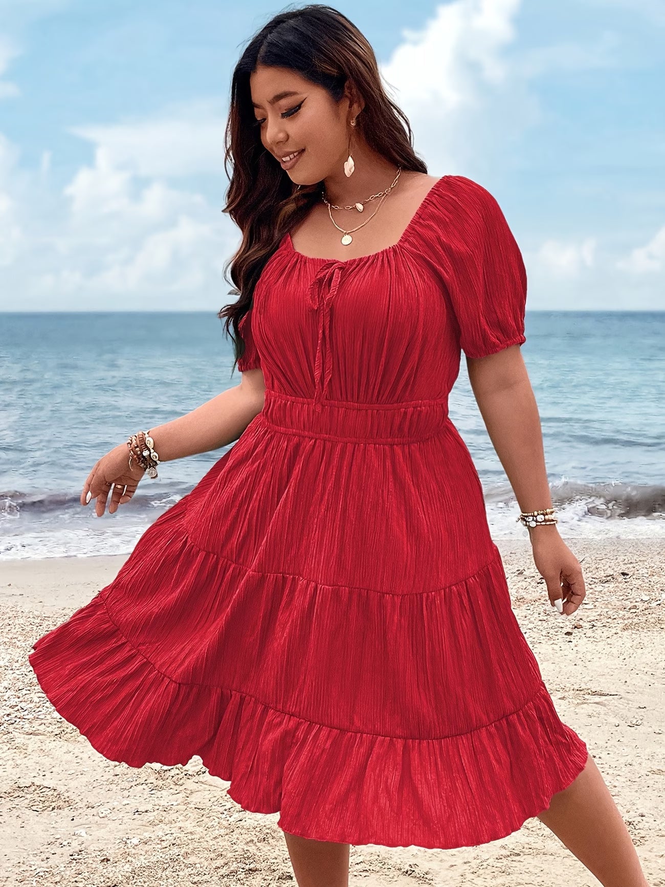 Women’s Plain Daily Short Sleeve SunDress