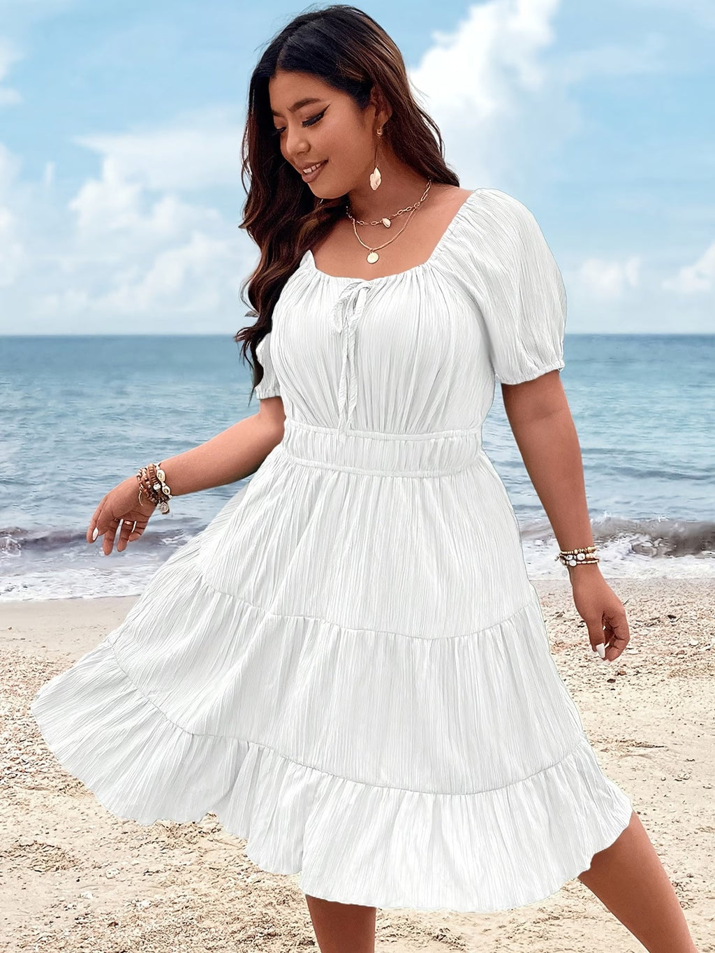 Women’s Plain Daily Short Sleeve SunDress