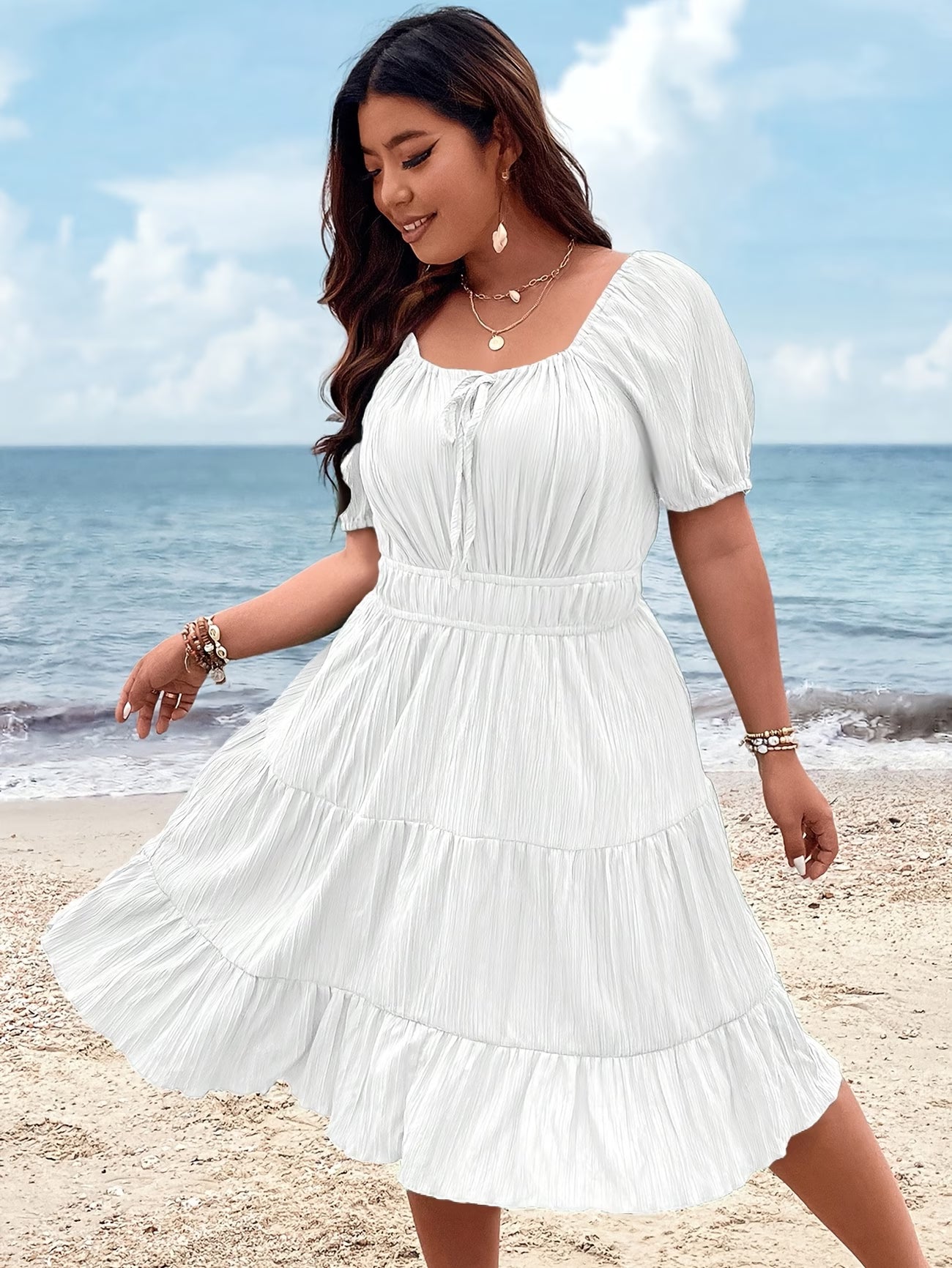 Women’s Plain Daily Short Sleeve SunDress