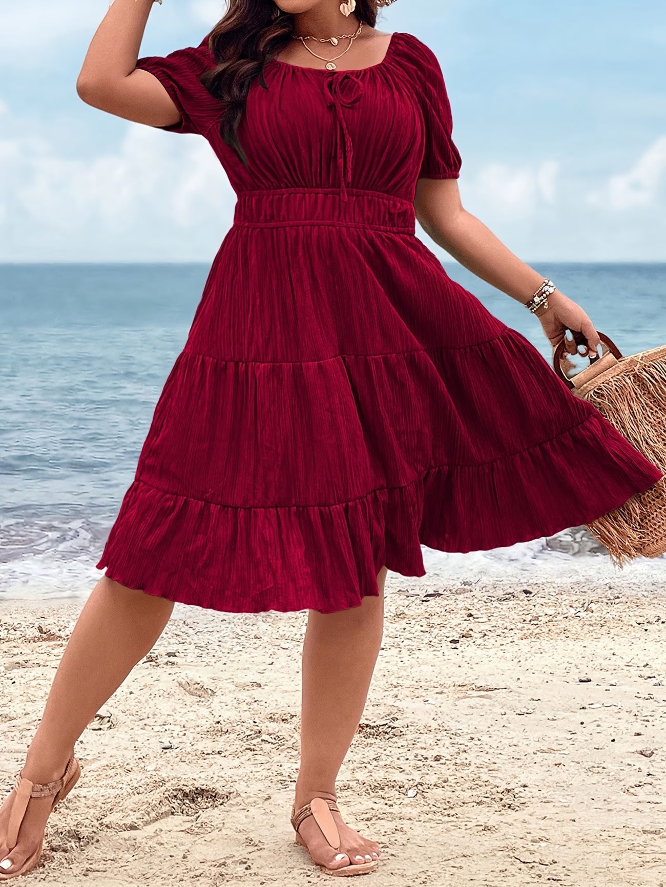 Women’s Plain Daily Short Sleeve SunDress