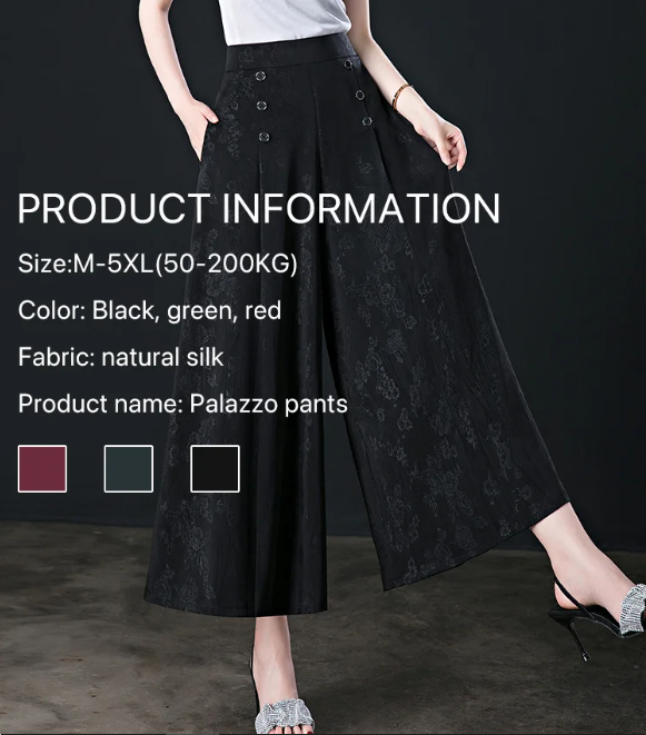 Trending Designable Ice Silk Palazzo Pants Cool & Comfy Palazzo Pants {Buy 1  Get 1 Free}