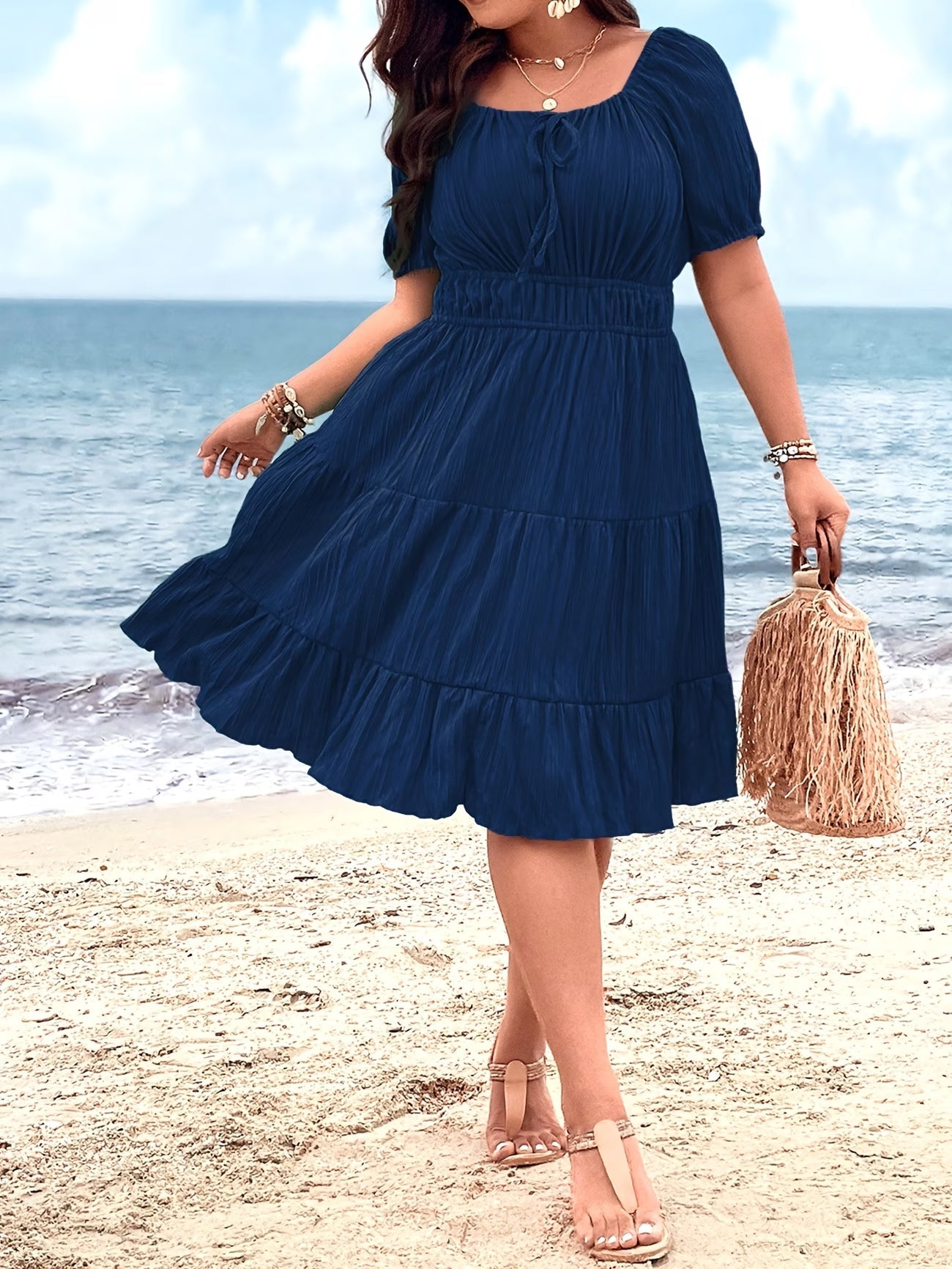 Women’s Plain Daily Short Sleeve SunDress
