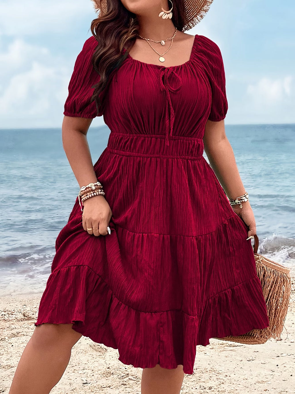 Women’s Plain Daily Short Sleeve SunDress