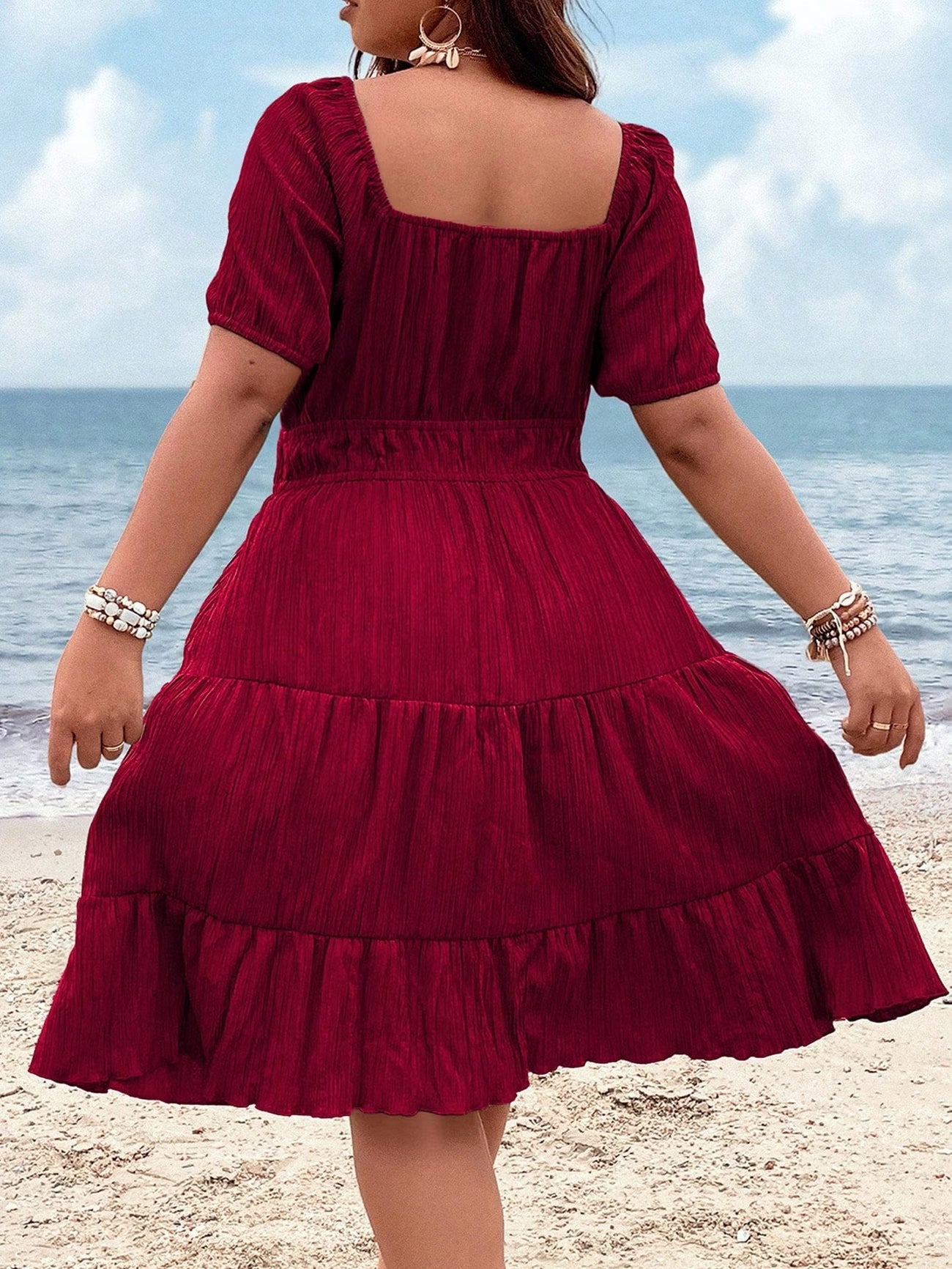 Women’s Plain Daily Short Sleeve SunDress