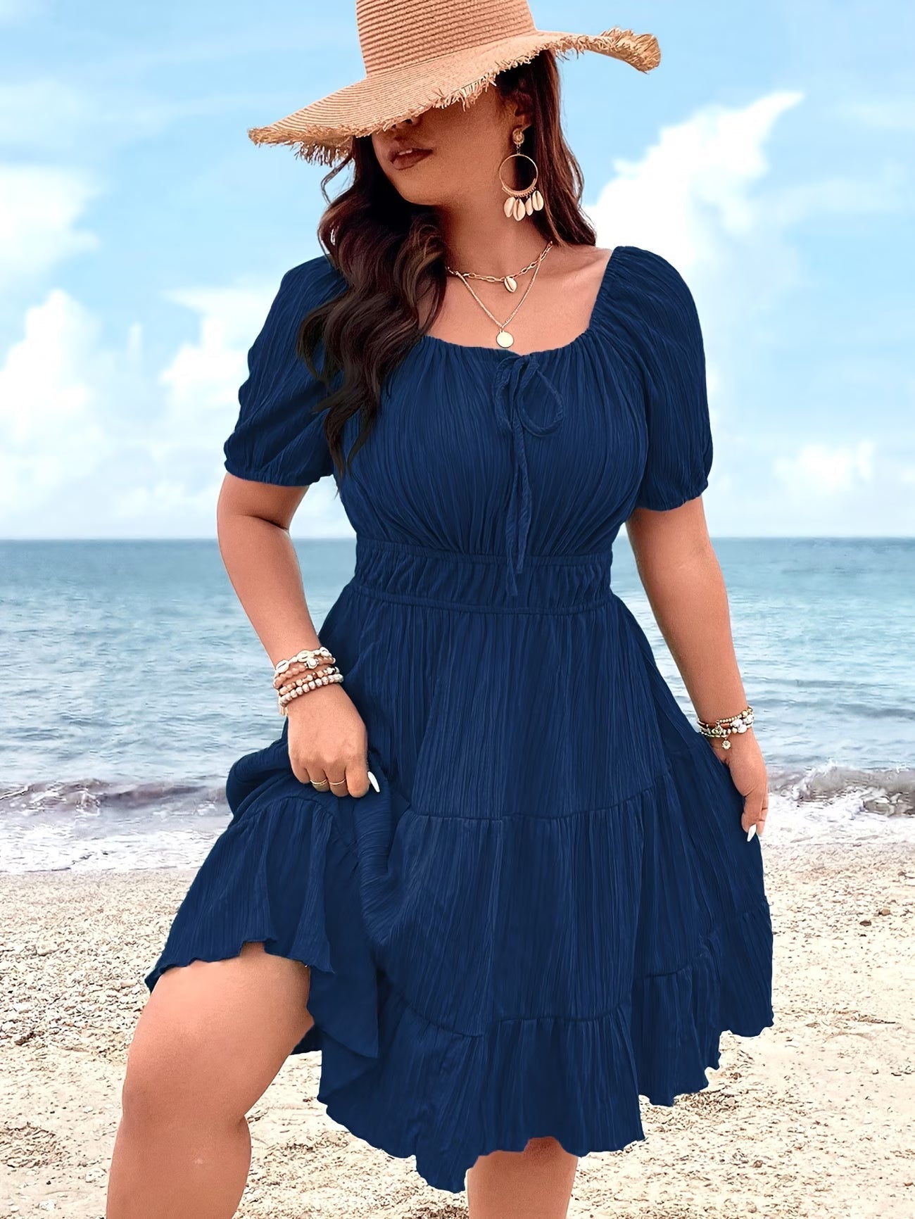 Women’s Plain Daily Short Sleeve SunDress
