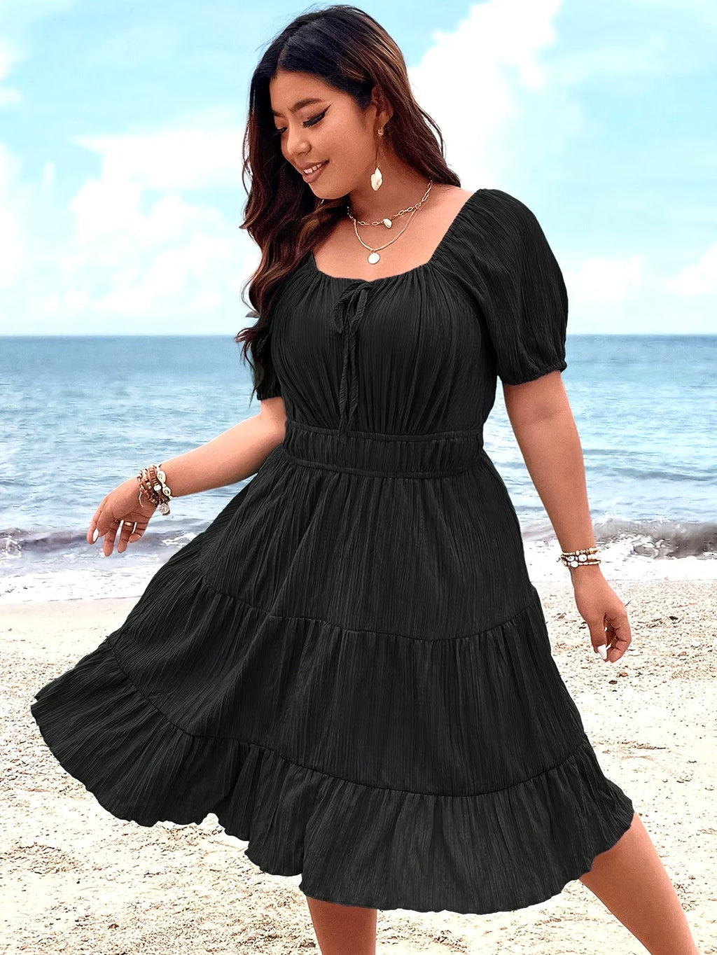 Women’s Plain Daily Short Sleeve SunDress