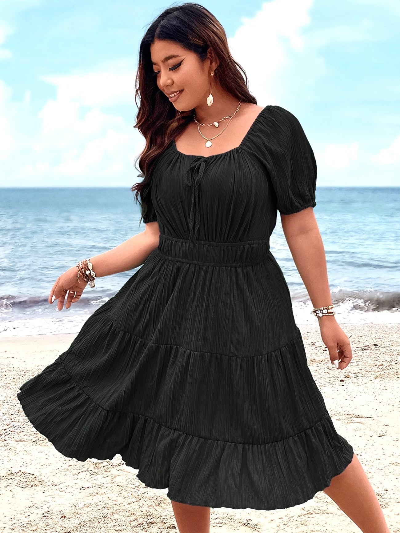 Women’s Plain Daily Short Sleeve SunDress
