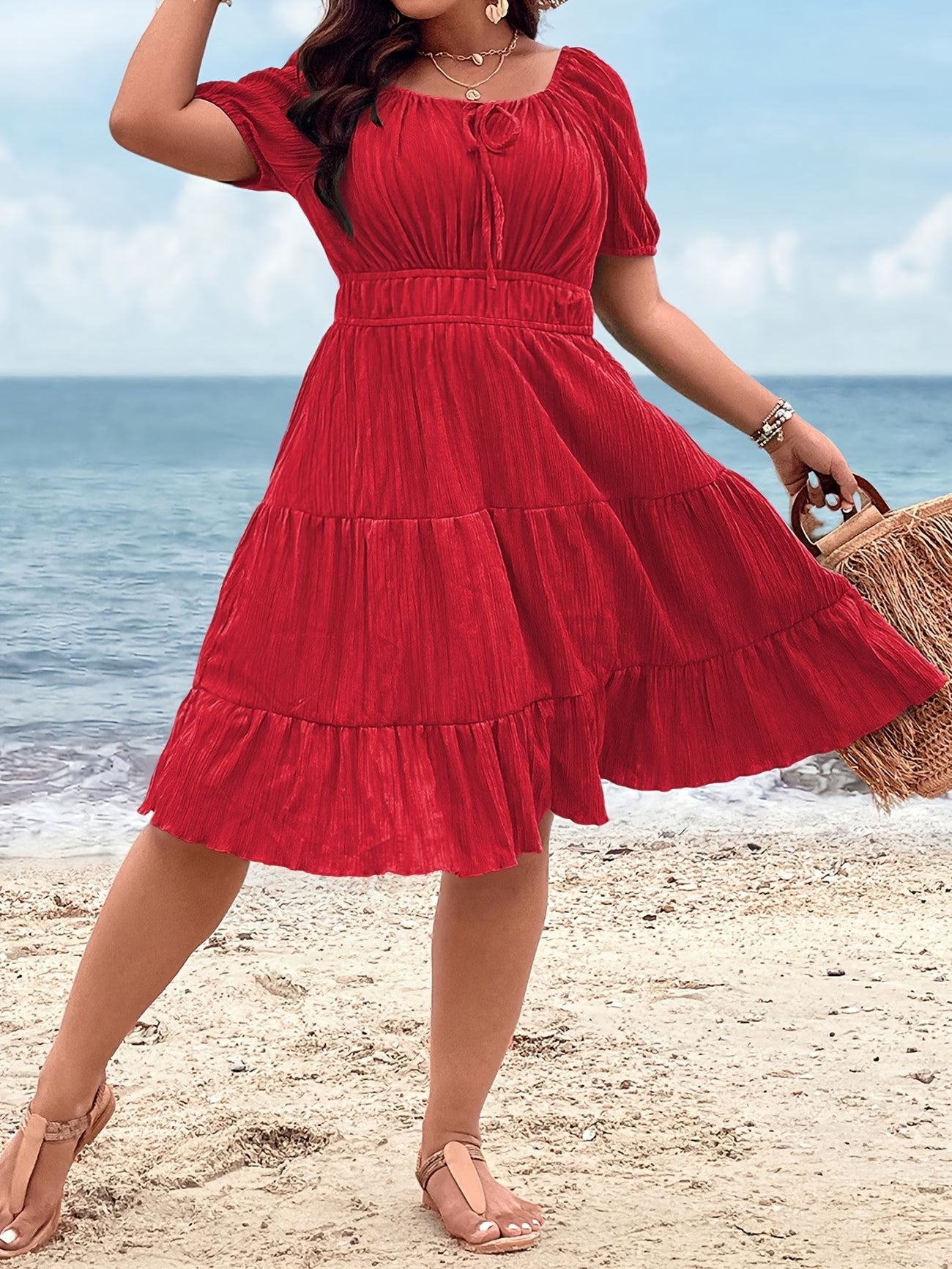 Women’s Plain Daily Short Sleeve SunDress